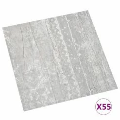 VidaXL Planches de plancher autoadhésives 55 pcs PVC 5,11 m² Gris
