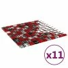 VidaXL Carreaux mosaïque 11 pcs Noir et rouge 30x30 cm Verre -Matériaux de construction Soldes image 2 327303