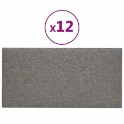 VidaXL Panneaux muraux 12 pcs Gris clair 30x15 cm Tissu 0,54 m²