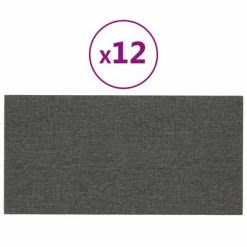 VidaXL Panneaux muraux 12 pcs Gris foncé 30x15 cm Tissu 0,54 m²