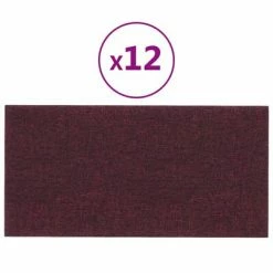 VidaXL Panneaux muraux 12 pcs Violet 30x15 cm Tissu 0,54 m²