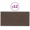 VidaXL Panneaux muraux 12 pcs Taupe 30x15 cm Tissu 0,54 m²