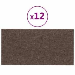 VidaXL Panneaux muraux 12 pcs Taupe 30x15 cm Tissu 0,54 m²