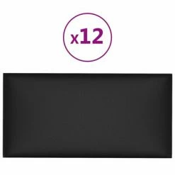 VidaXL Panneaux muraux 12 pcs Noir 30x15 cm Similicuir 0,54 m²