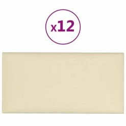 VidaXL Panneaux muraux 12 pcs Crème 30x15 cm Similicuir 0,54 m²