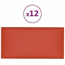 VidaXL Panneaux muraux 12 pcs Rouge 30x15 cm Similicuir 0,54 m²