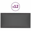VidaXL Panneaux muraux 12 pcs Gris 30x15 cm Similicuir 0,54 m²
