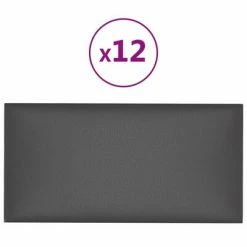 VidaXL Panneaux muraux 12 pcs Gris 30x15 cm Similicuir 0,54 m²