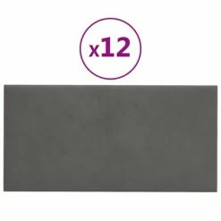 VidaXL Panneaux muraux 12 pcs Gris foncé 30x15 cm Velours 0,54 m²