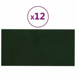 VidaXL Panneaux muraux 12 pcs Vert foncé 30x15 cm Velours 0,54 m²