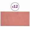 VidaXL Panneaux muraux 12 pcs Rose 30x15 cm Velours 0,54 m² -Matériaux de construction Soldes image 2 343782