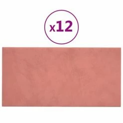 VidaXL Panneaux muraux 12 pcs Rose 30x15 cm Velours 0,54 m²