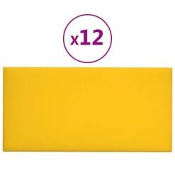 VidaXL Panneaux muraux 12 pcs Jaune 30x15 cm Velours 0,54 m²