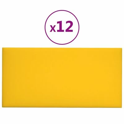 VidaXL Panneaux muraux 12 pcs Jaune 30x15 cm Velours 0,54 m² 3 VidaXL Panneaux muraux 12 pcs Jaune 30x15 cm Velours 0,54 m²