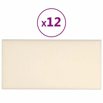 VidaXL Panneaux muraux 12 pcs Crème 30x15 cm Velours 0,54 m² 3 VidaXL Panneaux muraux 12 pcs Crème 30x15 cm Velours 0,54 m²