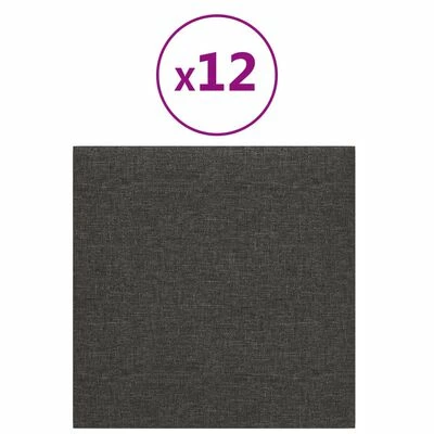 VidaXL Panneaux muraux 12 pcs Gris foncé 30x30 cm Tissu 1,08 m² 3 VidaXL Panneaux muraux 12 pcs Gris foncé 30x30 cm Tissu 1,08 m²