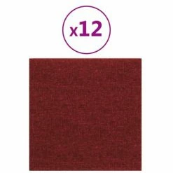 VidaXL Panneaux muraux 12 pcs Rouge bordeaux 30x30 cm Tissu 1,08 m²