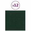 VidaXL Panneaux muraux 12 pcs Vert foncé 30x30 cm Tissu 1,08 m² -Matériaux de construction Soldes image 2 343793