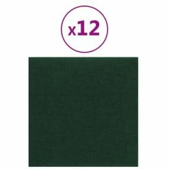 VidaXL Panneaux muraux 12 pcs Vert foncé 30x30 cm Tissu 1,08 m²
