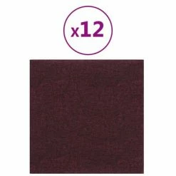VidaXL Panneaux muraux 12 pcs Violet 30x30 cm Tissu 1,08 m²