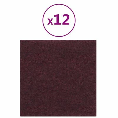 VidaXL Panneaux muraux 12 pcs Violet 30x30 cm Tissu 1,08 m² 2 VidaXL Panneaux muraux 12 pcs Violet 30x30 cm Tissu 1,08 m²
