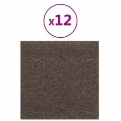 VidaXL Panneaux muraux 12 pcs Taupe 30x30 cm Tissu 1,08 m²
