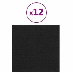 VidaXL Panneaux muraux 12 pcs Noir 30x30 cm Tissu 1,08 m²