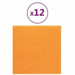 VidaXL Panneaux muraux 12 pcs Jaune foncé 30x30 cm Tissu 1,08 m²