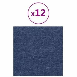 VidaXL Panneaux muraux 12 pcs Bleu 30x30 cm Tissu 1,08 m²