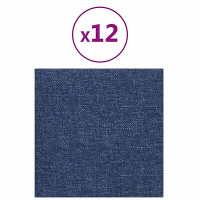VidaXL Panneaux muraux 12 pcs Bleu 30x30 cm Tissu 1,08 m² 3 VidaXL Panneaux muraux 12 pcs Bleu 30x30 cm Tissu 1,08 m²