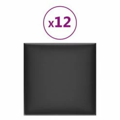 VidaXL Panneaux muraux 12 pcs Noir 30x30 cm Similicuir 1,08 m²