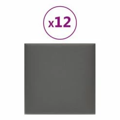 VidaXL Panneaux muraux 12 pcs Gris 30x30 cm Similicuir 1,08 m²