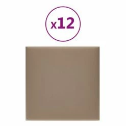 VidaXL Panneaux muraux 12 pcs Cappuccino 30x30 cm Similicuir 1,08 m²