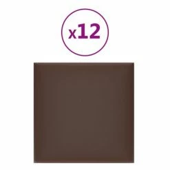 VidaXL Panneaux muraux 12 pcs Marron 30x30 cm Similicuir 1,08 m²
