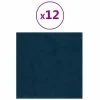 VidaXL Panneaux muraux 12 pcs Bleu 30x30 cm Velours 1,08 m² -Matériaux de construction Soldes image 2 343806