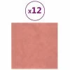 VidaXL Panneaux muraux 12 pcs Rose 30x30 cm Velours 1,08 m² 1 VidaXL Panneaux muraux 12 pcs Rose 30x30 cm Velours 1,08 m² -Matériaux de construction Soldes image 2 343810