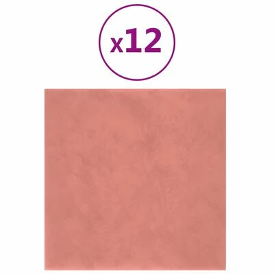 VidaXL Panneaux muraux 12 pcs Rose 30x30 cm Velours 1,08 m² 3 VidaXL Panneaux muraux 12 pcs Rose 30x30 cm Velours 1,08 m²