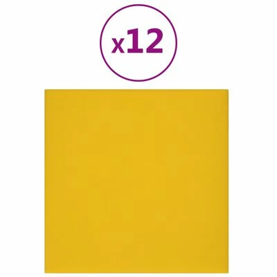 VidaXL Panneaux muraux 12 pcs Jaune 30x30 cm Velours 1,08 m² 3 VidaXL Panneaux muraux 12 pcs Jaune 30x30 cm Velours 1,08 m²