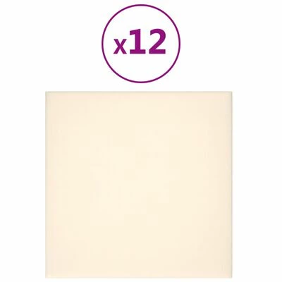 VidaXL Panneaux muraux 12 pcs Crème 30x30 cm Velours 1,08 m² 3 VidaXL Panneaux muraux 12 pcs Crème 30x30 cm Velours 1,08 m²