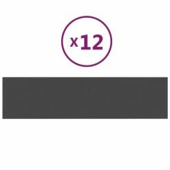 VidaXL Panneaux muraux 12 pcs Gris foncé 60x15 cm Tissu 1,08 m²