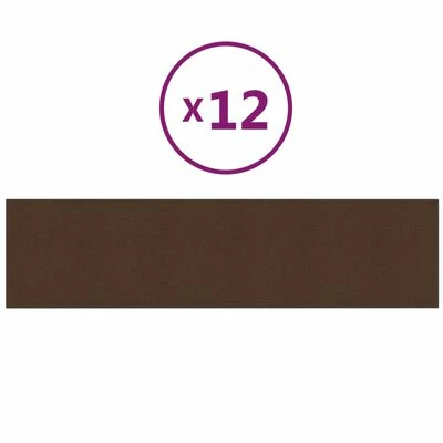 VidaXL Panneaux muraux 12 pcs Marron 60x15 cm Tissu 1,08 m² 3 VidaXL Panneaux muraux 12 pcs Marron 60x15 cm Tissu 1,08 m²