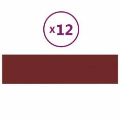 VidaXL Panneaux muraux 12 pcs Rouge bordeaux 60x15 cm Tissu 1,08 m²