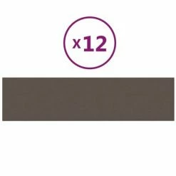 VidaXL Panneaux muraux 12 pcs Taupe 60x15 cm Tissu 1,08 m²