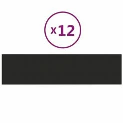 VidaXL Panneaux muraux 12 pcs Noir 60x15 cm Tissu 1,08 m²