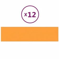 VidaXL Panneaux muraux 12 pcs Jaune foncé 60x15 cm Tissu 1,08 m²