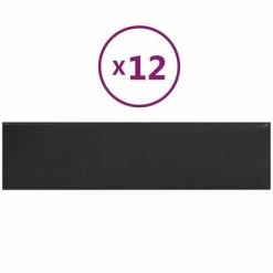 VidaXL Panneaux muraux 12 pcs Noir 60x15 cm Similicuir 1,08 m²
