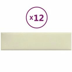 VidaXL Panneaux muraux 12 pcs Crème 60x15 cm Similicuir 1,08 m²