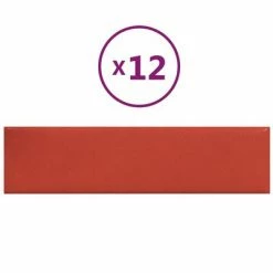 VidaXL Panneaux muraux 12 pcs Rouge 60x15 cm Similicuir 1,08 m²