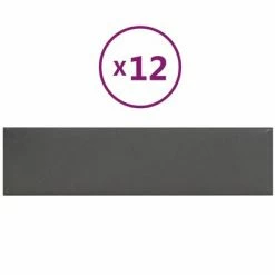 VidaXL Panneaux muraux 12 pcs Gris 60x15 cm Similicuir 1,08 m²