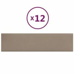 VidaXL Panneaux muraux 12 pcs Cappuccino 60x15 cm Similicuir 1,08 m²